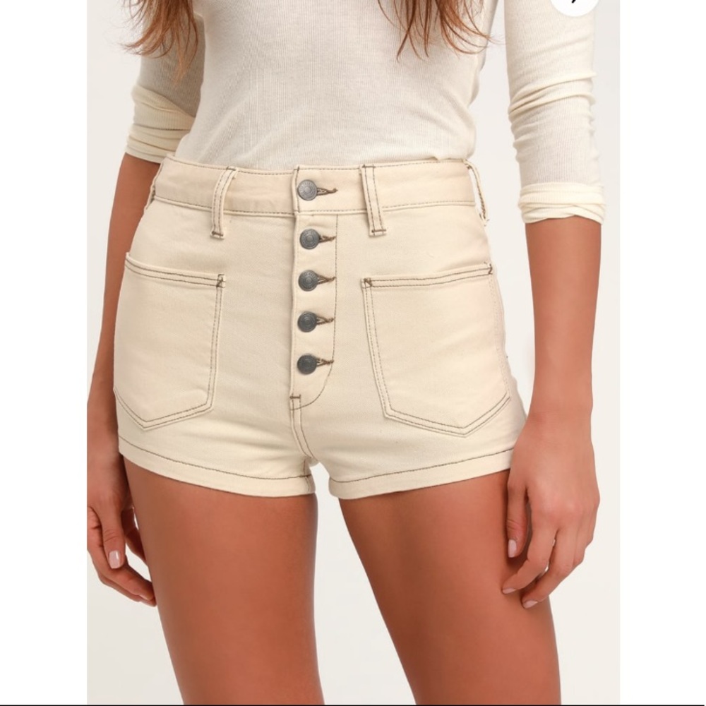 Free People Button Fly Denim Short Shorts
